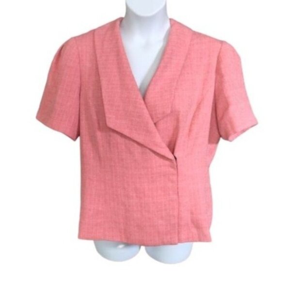 Ashley Stewart 2-Piece Set Blazer & Skirt Size 14W Short Sleeve Flared Skirt Hem - Picture 3 of 7